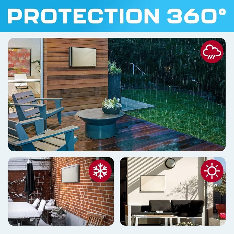 Garnetics Outdoor TV Cover 43 Inch â€“ Waterproof, Weatherproof TV Enclosures with Smart Shield Screen Protectors, Ideal for Outdoor Use, Moving, and Storage - Beige - Image 4